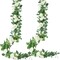 2Pcs 15.5Ft Artificial Rose Vine Fake Flower Garland Floral Garland Faux Silk Hanging Vine Rose Ivy Vines for Wedding Arch Party Wall Garden Ceremony Background Outdoor Decor (White)
